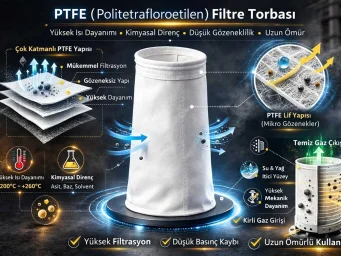 PTFE Politetrafloroetilen Filtre Torbası